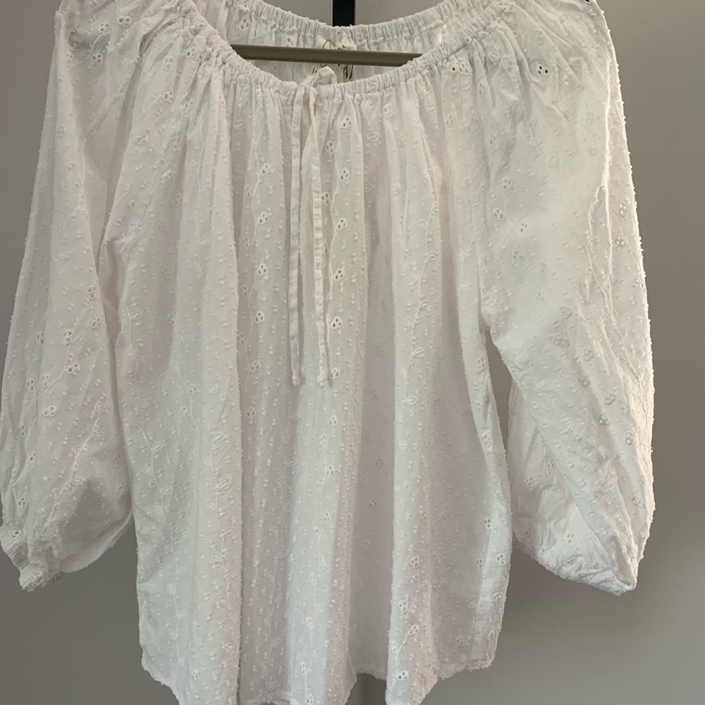 NWT Joie White Tie Front Blouse with Relaxed Fit - Picture 2 of 15